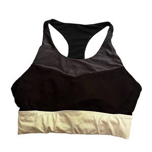 Fabletics Black & White Racerback Sz Large Womens High Support Compression Sport